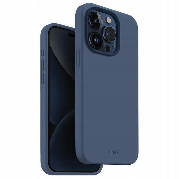 UNIQ LINO HUE LIQUID SILICONE CASE WITH DUAL-LAYER HYBRID PROTECTION FOR 2023 IPHONE 15 PRO | BLUE